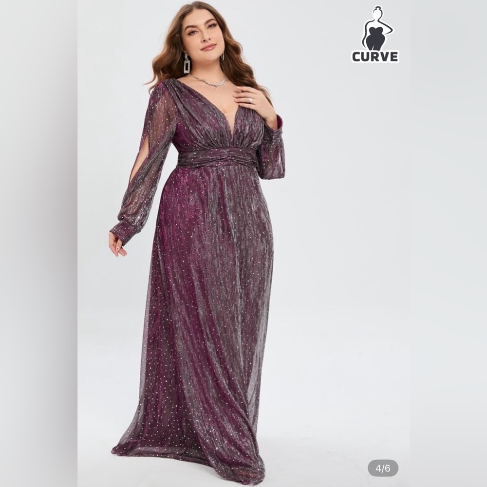 SHEIN Purple Long Sleeve Dress
